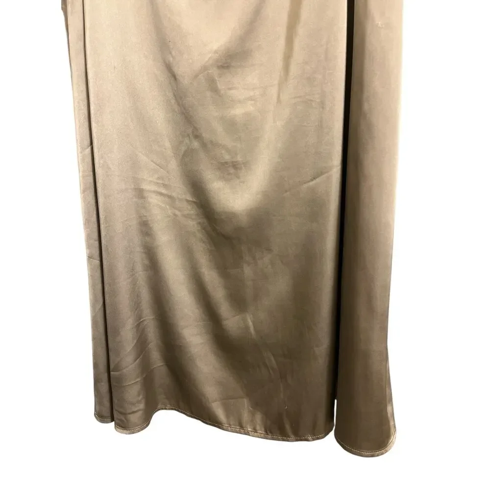 Double Zero High-Waisted Satin Straight Maxi Slip Skirt Size M